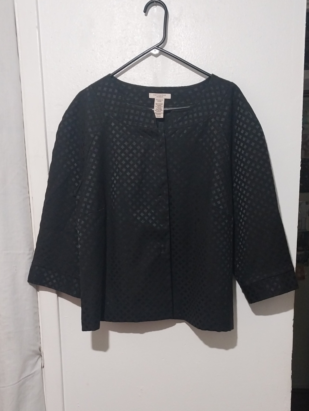 Covington Black Textured Open-Front Woman Jacket